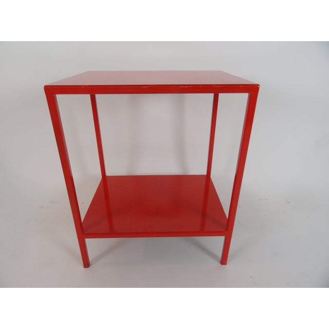 Late 20th Century Mid-Century Modern in the Manner of Baldwin Red Side Table For Sale In Miami - Image 6 of 6