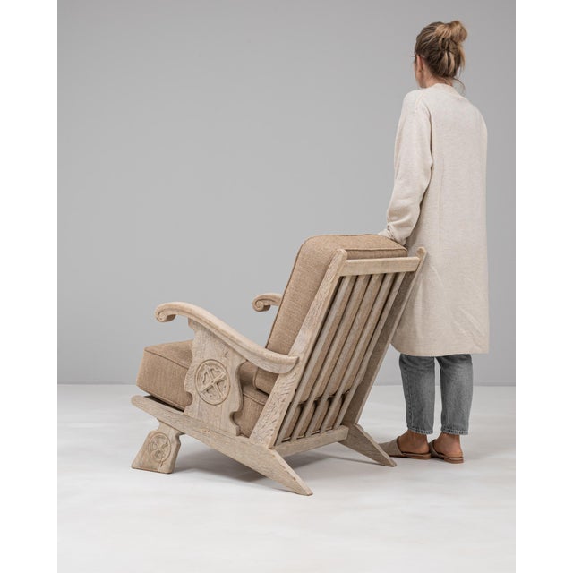 20th Century French Oak Armchair With Upholstered Seat And Back For Sale - Image 4 of 18