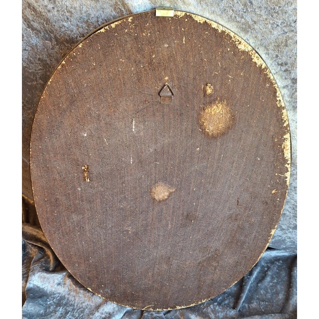 Vintage Oval Wall Mirror, 1970s For Sale - Image 3 of 4