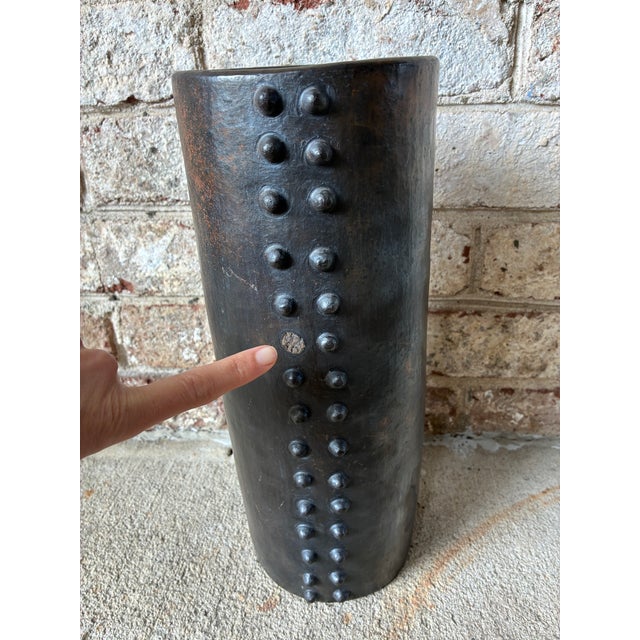 Vintage Ceramic Vase With Studs For Sale - Image 4 of 12