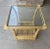 1990s Palm Beach Style Woven Rattan Glass Top Side Table For Sale - Image 5 of 6