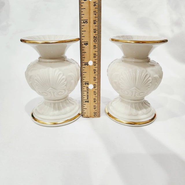 These vintage Athenian Lenox candlestick holders are the match to our large Athenian vase currently listed with Chairish....