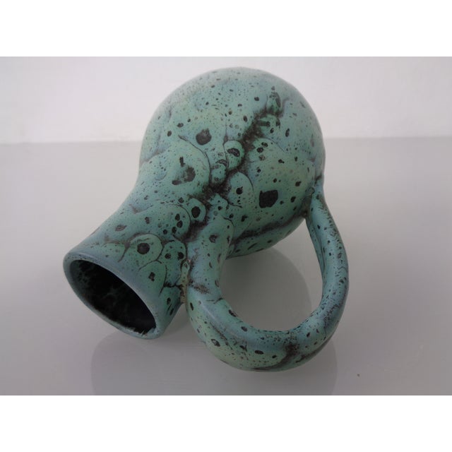 Turquoise Studio Ceramic Vase by Kerstin and Ralf Unterstab for Kunsttöpferei Unterstab, East Germany, 1960s For Sale - Image 13 of 18