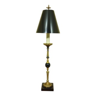 John Richard Brass & Black Tall Table Lamp For Sale