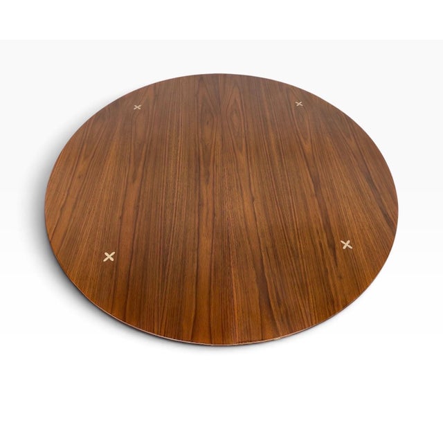 American of Martinsville Mid-Century Modern American of Martinsville “Accord” Round Walnut Dining Table For Sale - Image 4 of 10