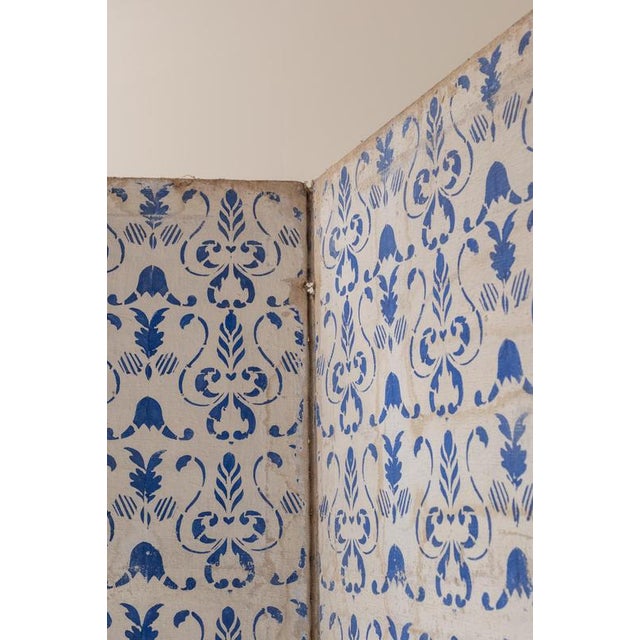 Italian Painted 4-Panel Paravent Screen, 19th Century For Sale - Image 9 of 14