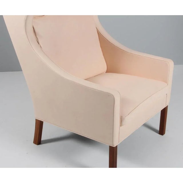 Set of Natural Leather Wingback Chair and Ottoman by Børge Mogensen for Fredericia For Sale - Image 9 of 13