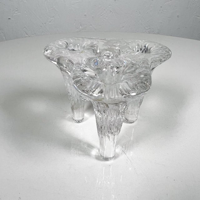 Mid-Century Modern 1970s Istapo Candle Holder Art Glass Göran Wärff Kosta Boda Sweden For Sale - Image 3 of 8