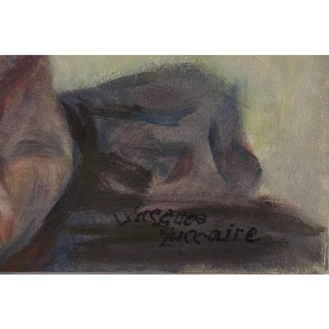 Textile Vintage 20th Century Impressionist Female Nude Oil/Canvas - Listed American Artist - Signed & Framed For Sale - Image 7 of 10