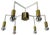 Large Brass Italian Cubic Sputnik Ceiling Light Flush Mount in the manner of Stilnovo, Gio Ponti, Italy, 1960s For Sale
