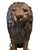 This is a very interesting patinated bronze sculpture of a pair of lions, late 20th century in dater. They are sitting up...