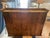 American Large Vintage Stained Wood Glass Display Wall Cabinet Shelf For Sale - Image 3 of 3