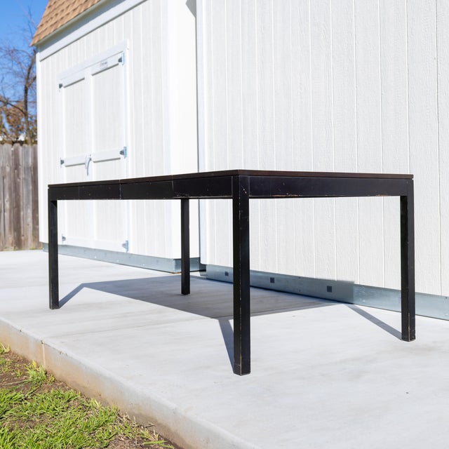 Milo Baughman 1960s Attributed to Milo Baughman for Directional Multi-Wood Parquetry Square With 2 Extensions Dining Table For Sale - Image 4 of 16