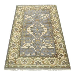 Oushak Rug 4’2” X 6’2” Gray Wool Tribal Hand-Knotted Oriental Carpet For Sale