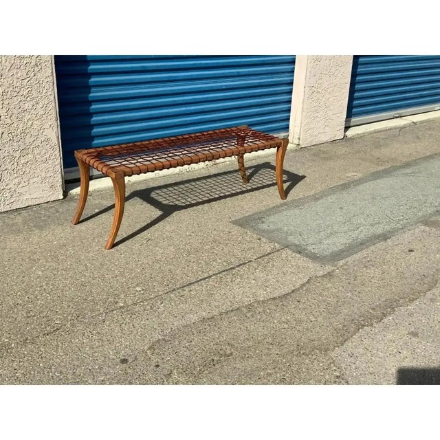 Modern Mid Century Klismos Style Bench For Sale - Image 4 of 4
