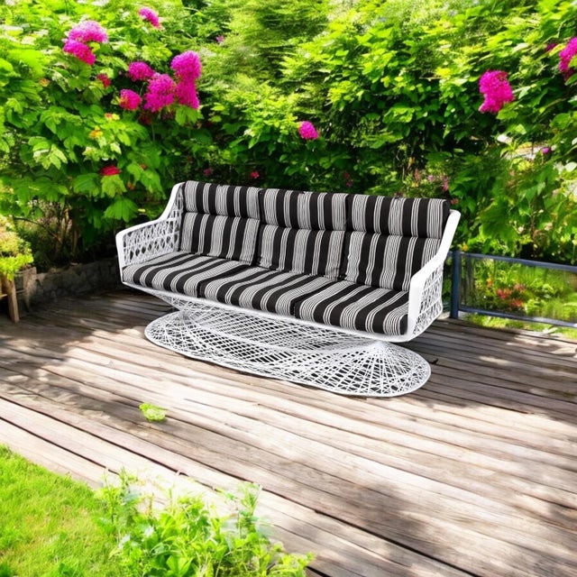Mid-Century Modern Restored Russell Woodard Spun Fiberglass Vintage Outdoor Sofa For Sale - Image 3 of 14