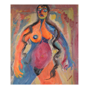 Brunette Muse - Original Abstract Expressionist by Harald Dry Schmidt