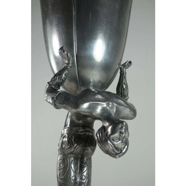 Acrobat Pewter Metal Vase by Piero Figura, 1980s For Sale - Image 4 of 10