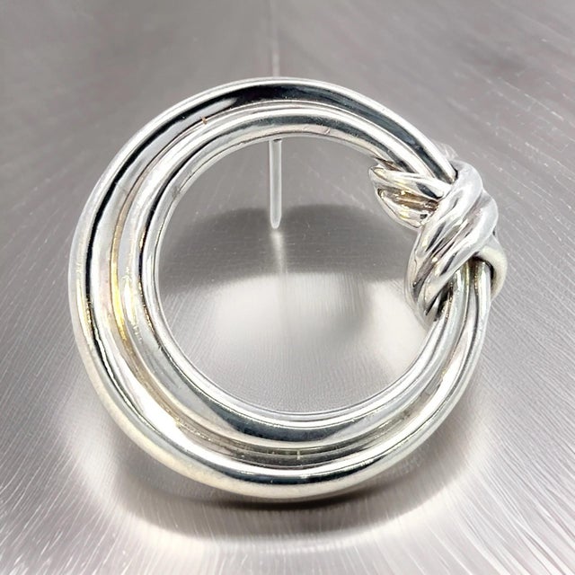 Contemporary 1990s Tiffany & Co Estate Signature "X" Brooch Pin Sterling Silver For Sale - Image 3 of 12