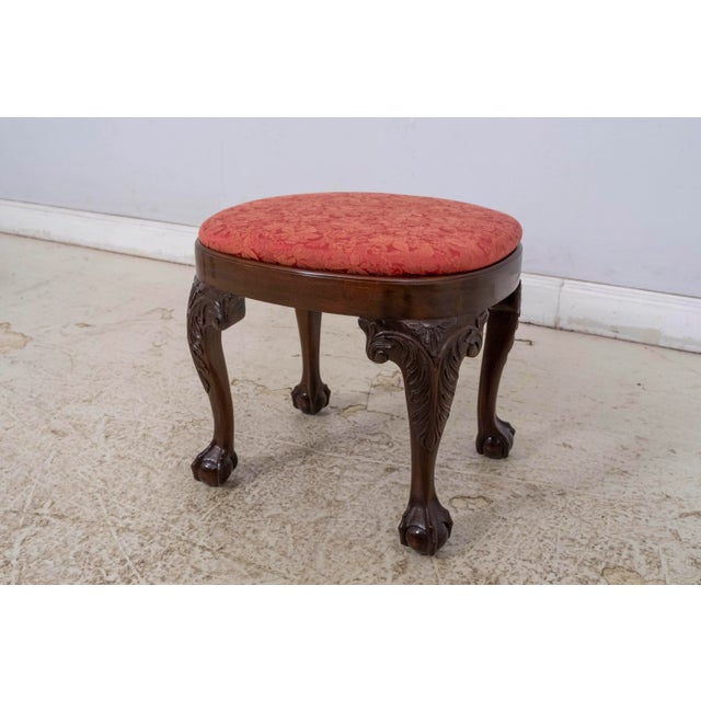 1990s Winterthur Style Ball & Claw Mahogany Ottoman For Sale - Image 5 of 9