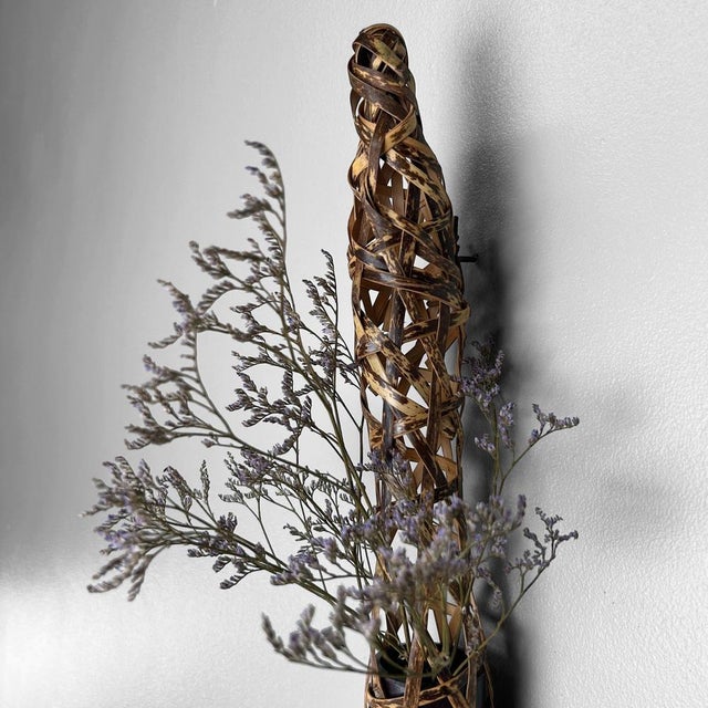 Vintage Japanese Bamboo Ikebana Wall Hanger, 1980s For Sale - Image 6 of 15