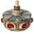 Stunning round hanging lamp with an unusual shape, made with rich colored blue,beige and brown ceramic, with...