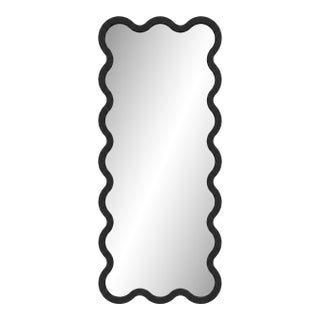 Black Luxery Full Length Sculptural Wavy Hvyli 16 Mirror by Oitoproducts For Sale