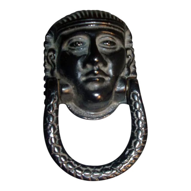 19th Century English Regency Egyptian Revival Door Knocker in the form of Pharaoh For Sale