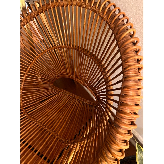 1960s Mid Century Bent Rattan Saucer Sunburst Accent Chair by California Asia For Sale In Philadelphia - Image 6 of 12