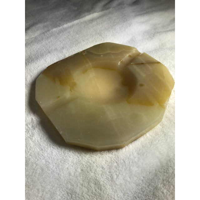 Mid 20th Century Vintage Hand Carved Onyx Caramel Ivory Ashtray, Mexico For Sale - Image 5 of 12