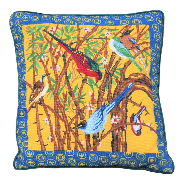 Vintage Birds Needlepoint Pillow Chairish