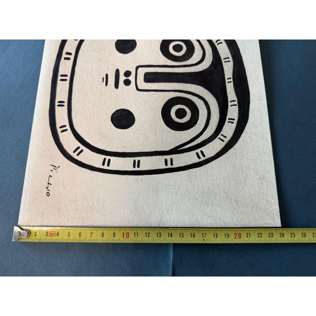 Pablo Picasso, Bold Modernist Mask, Opaque Black on Paper, Hand Signed, 1950-1970s For Sale - Image 16 of 18