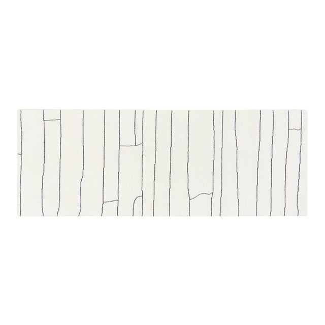 New Modern Azilal Professional Hand Knotted Wool Rug, 2'7x7 For Sale