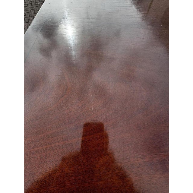 Dining Table and Dining Chairs in Green Leather, Set of 9 For Sale - Image 13 of 18