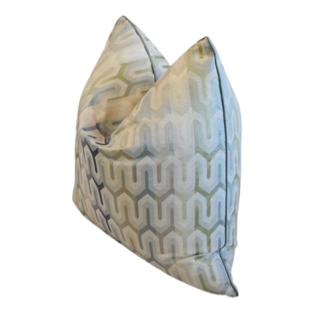 Modern Contemporary Geometric Ombre Pastel Feather/Down Pillow For Sale In Los Angeles - Image 6 of 7