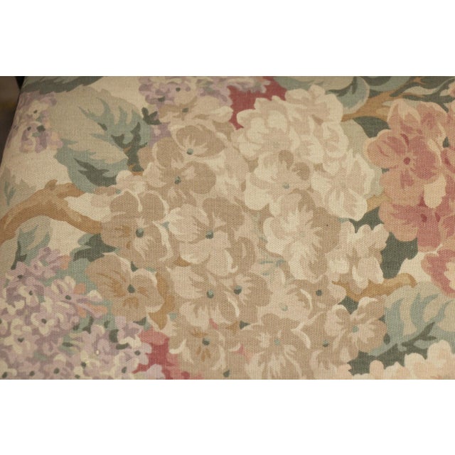 Wood Mid 20th Century Wood Frame Floral Seat Chair For Sale - Image 7 of 15