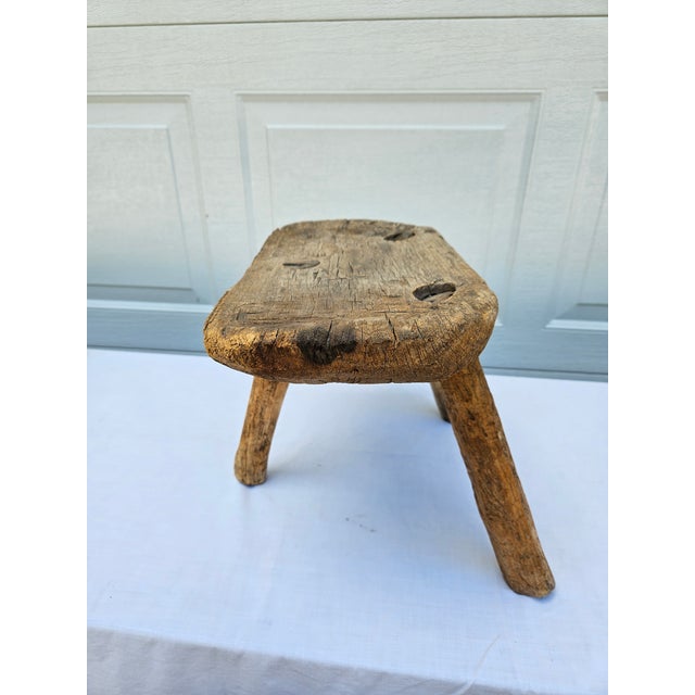 Primitive Milking Stool -Decorative For Sale - Image 4 of 12