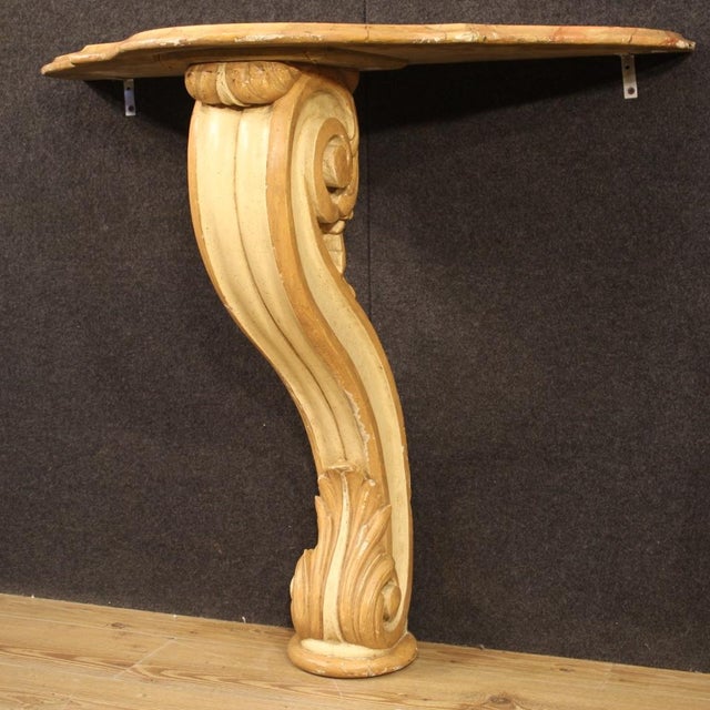 20th Century Italian Lacquered and Painted Console, 1960s For Sale - Image 11 of 13
