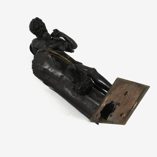 Antique Bronze Sculpture of Silenus Feeding Young Bacchus – Classical Mythological Figure For Sale In Greensboro - Image 6 of 13