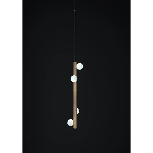 Demetra brushed burnished metal pendant lamp 2 by alabastro italiano dimensions: d 12 x w 12 x h 60 cm. Materials: white...