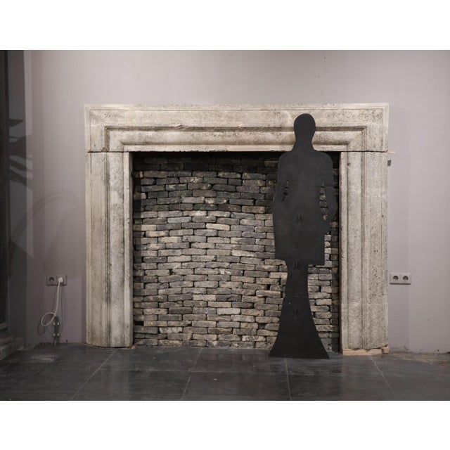 Antique Italian Limestone Fireplace Mantel with Bolection Profile, 1600s For Sale - Image 5 of 17