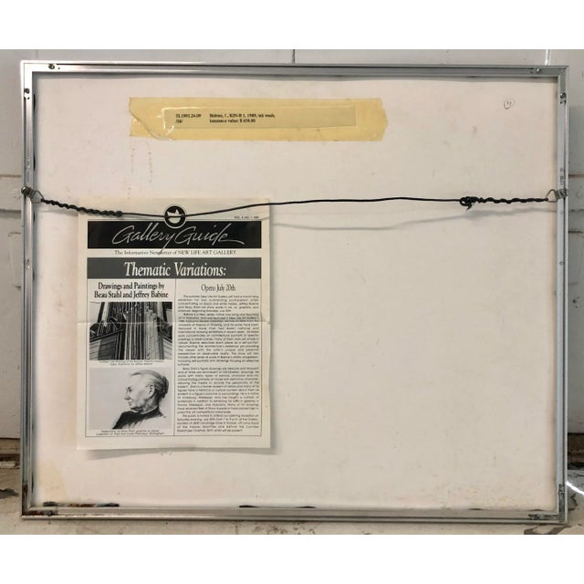 Paper 1989 Jeffrey E. Babine Brackin Theatre Marquee Original Ink Wash Drawing Signed Framed For Sale - Image 7 of 10