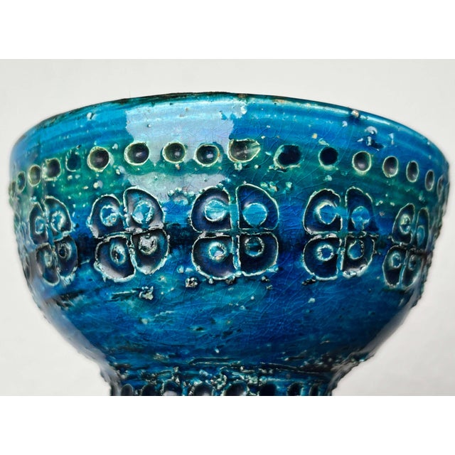 Mid-Century Modern Rimini Blue Pottery Candleholder by Aldo Londi for Bitossi, Italy, 1960s For Sale - Image 9 of 14