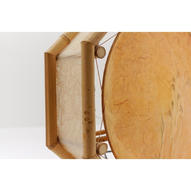 Large Mid-Century Modern Japanese Wall Lamp in Bamboo and Rice Paper, 1960s For Sale - Image 6 of 13
