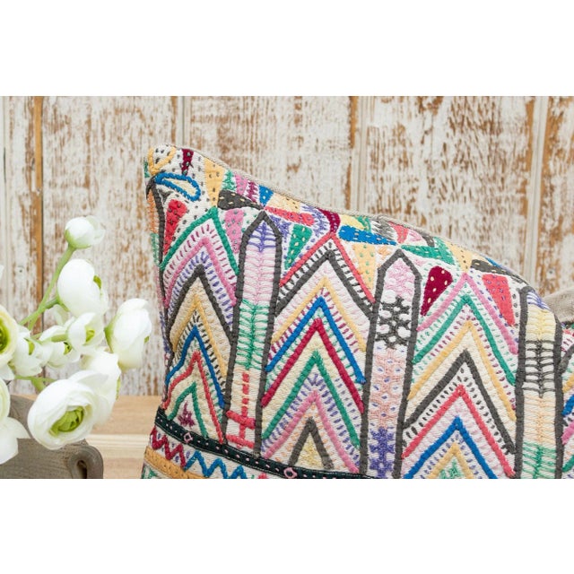 Yaza Antique Tribal Grain Sack Pillow For Sale - Image 4 of 10