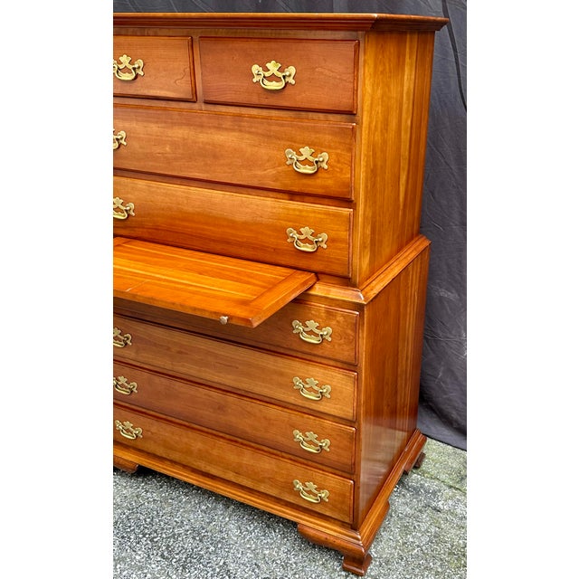 Late 20th Century Late 20th Century Stickley Solid Cherry Nine-Drawer Tall Chest For Sale - Image 5 of 12