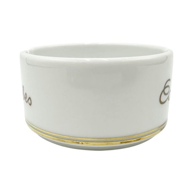 Vintage Eden Roc Cap d'Antibes Porcelain Ashtray Gold White France For Sale In Washington DC - Image 6 of 10