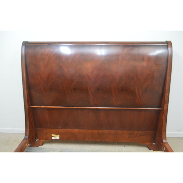 Henredon Mahogany Sleigh Queen Bed For Sale - Image 15 of 16