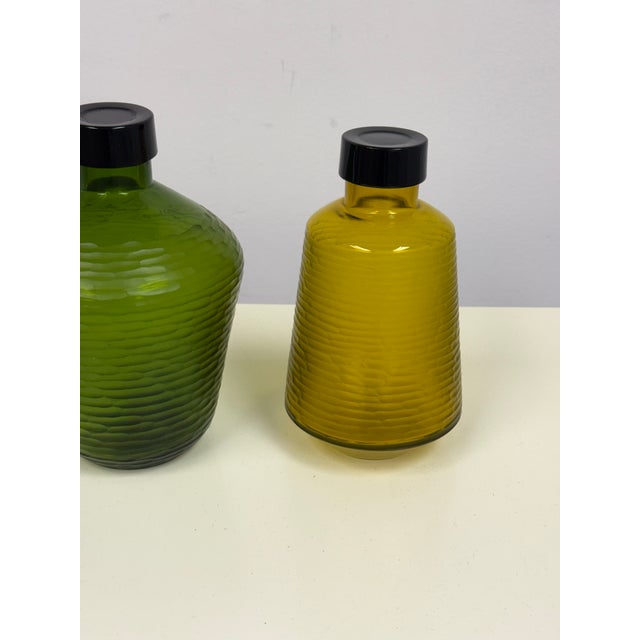 BoConcept Battuto Cut Glass Decorative Bottles, Set of Two For Sale - Image 10 of 12