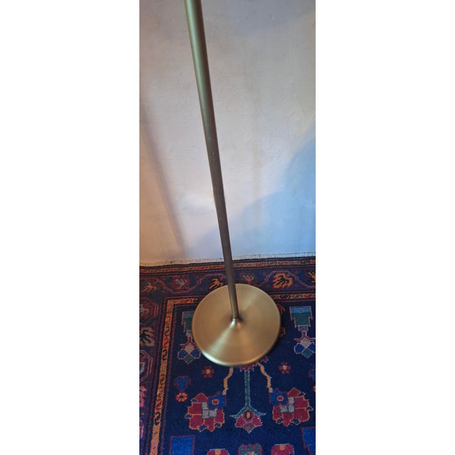 Multi-Adjustable Swing Arm Brass Floor Lamp with Uplight by Walter Von Nessen, USA, 1960s For Sale - Image 5 of 13
